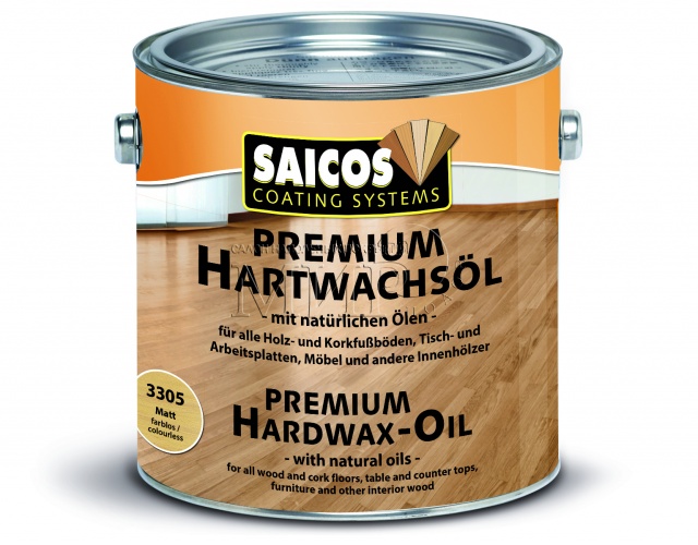 Масло с твердым воском Saicos Premium Hartwachsol 3328 - Тик матовое 0,75 л